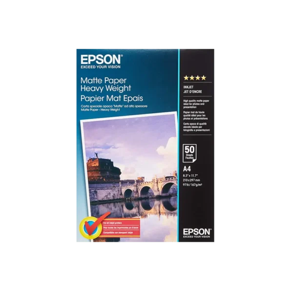 C13S041256 Epson Matte A4 Paper Heavy Weight