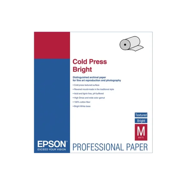 S042313 Epson Cold Press Bright Paper 17″x50′